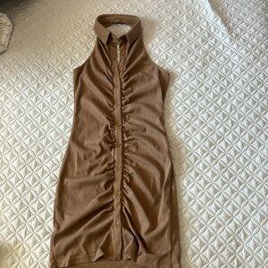 Brown halter dress